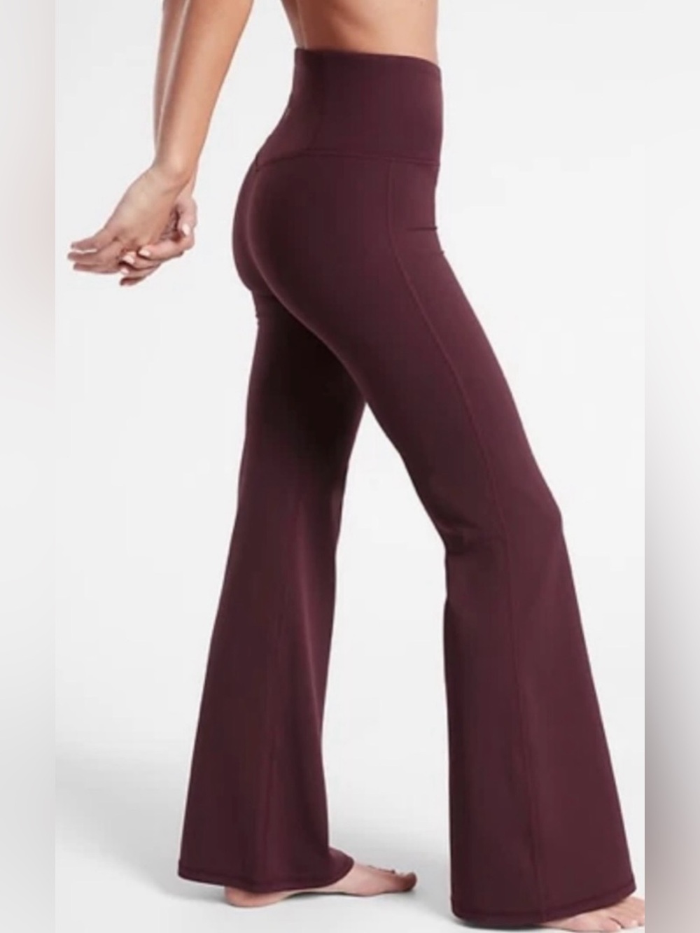 Athleta Elation Flare Pant Burgundy High Rise Yoga Pants Size Small Petite